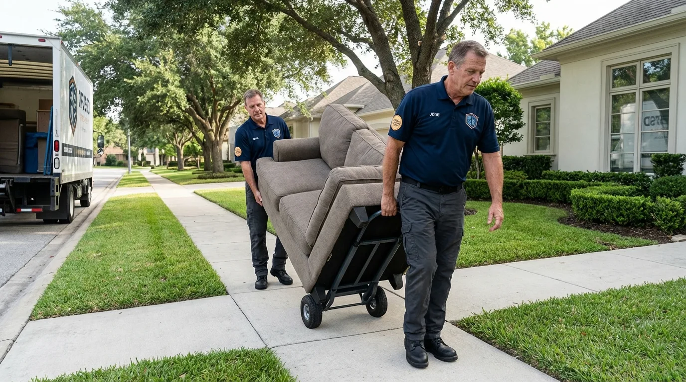 Local residential moving crew loading furniture in Muse, PA